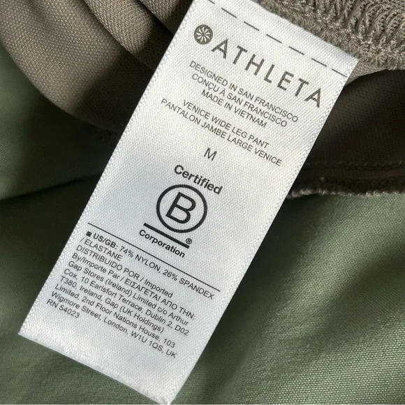 🩷ATHLETA VENICE WIDE LEG HIGH WAISTED HIGH RISE BEIGE NEUTRAL PANT SIZE MEDIUM - Picture 13 of 13